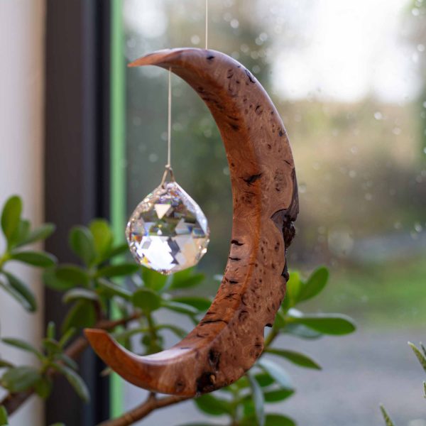 Alternative view of Limited Edition Wych Elm Large Moon Suncatcher LLM10