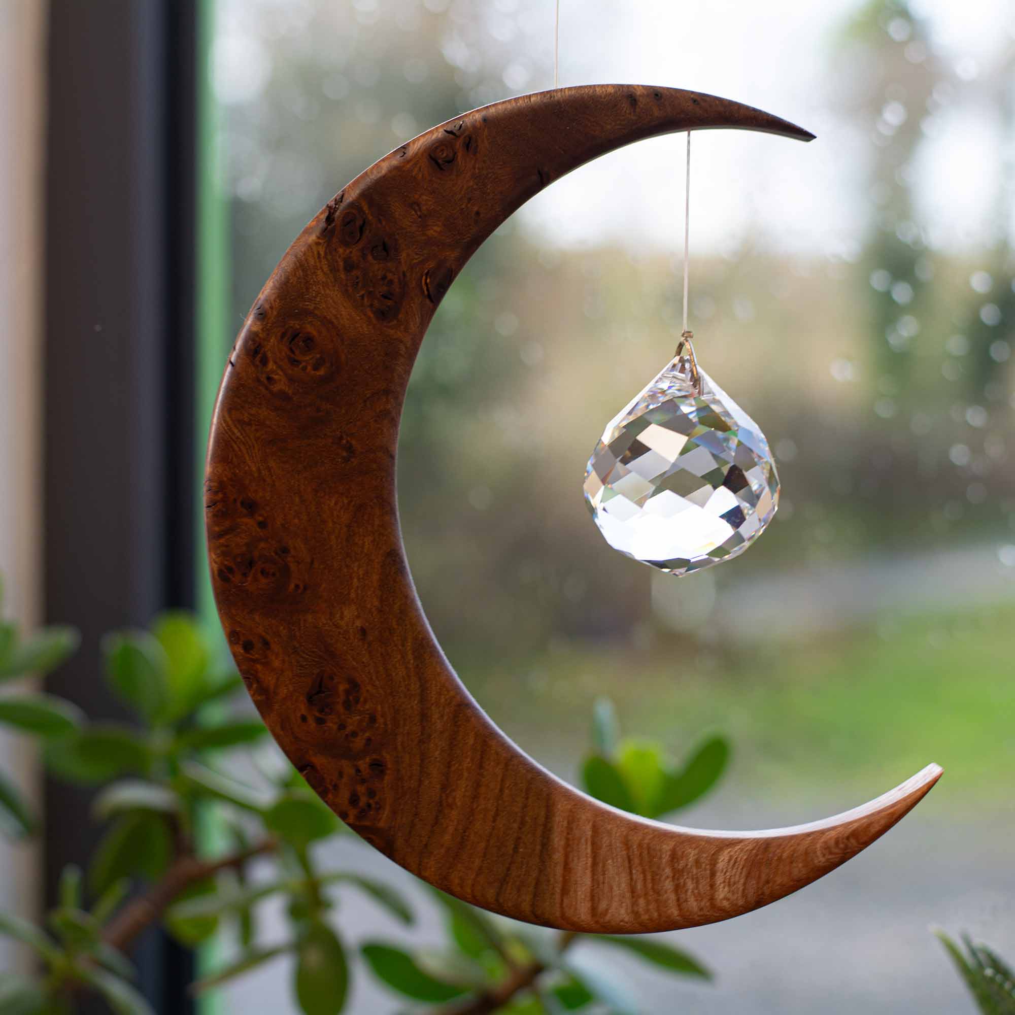 Limited Edition Wych Elm Large Moon Suncatcher LLM6 - Image 3