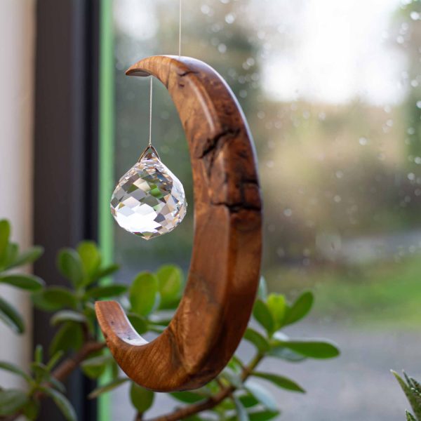 Alternative view of Limited Edition Wych Elm Large Moon Suncatcher LLM8