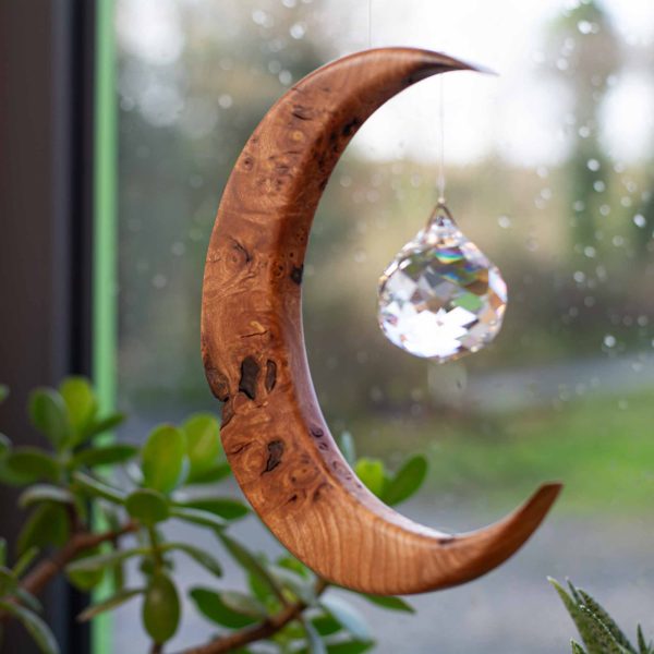 Alternative view of Limited Edition Wych Elm Large Moon Suncatcher LLM9