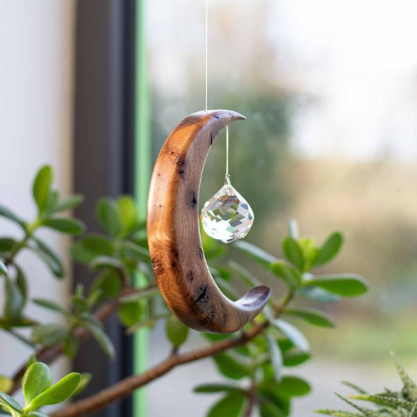 Alternative view of Limited Edition Wych Elm Medium Moon Suncatcher MLM5