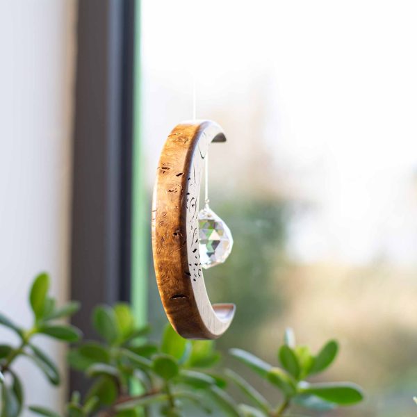 Alternative view of Limited Edition Burr Oak Medium Moon Suncatcher MLM7